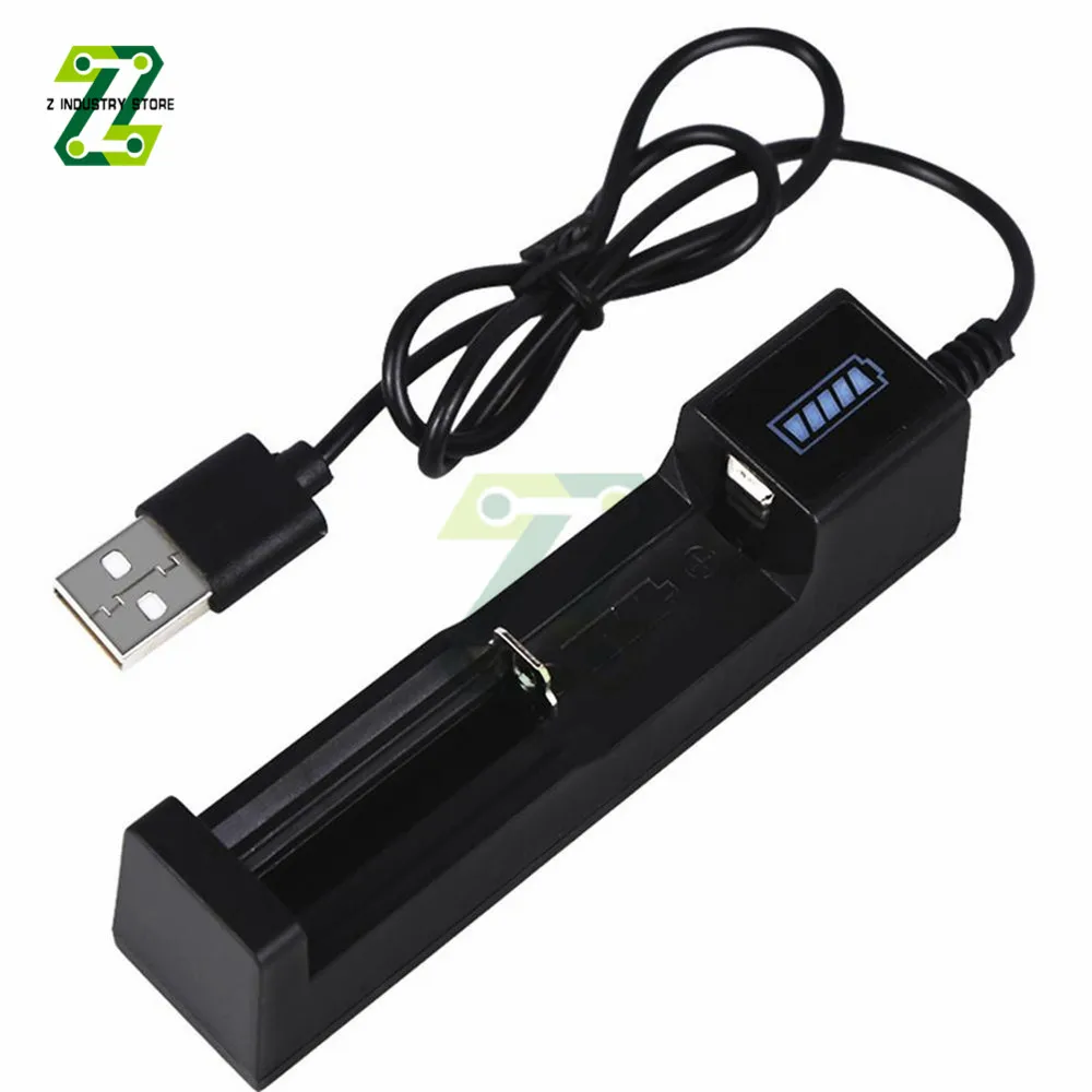 

Battery Charger Single Slots Charger USB Charge For 3.7V/4.2V 18650 26650 14500 Li-ion Rechargeable Battery Single Slot