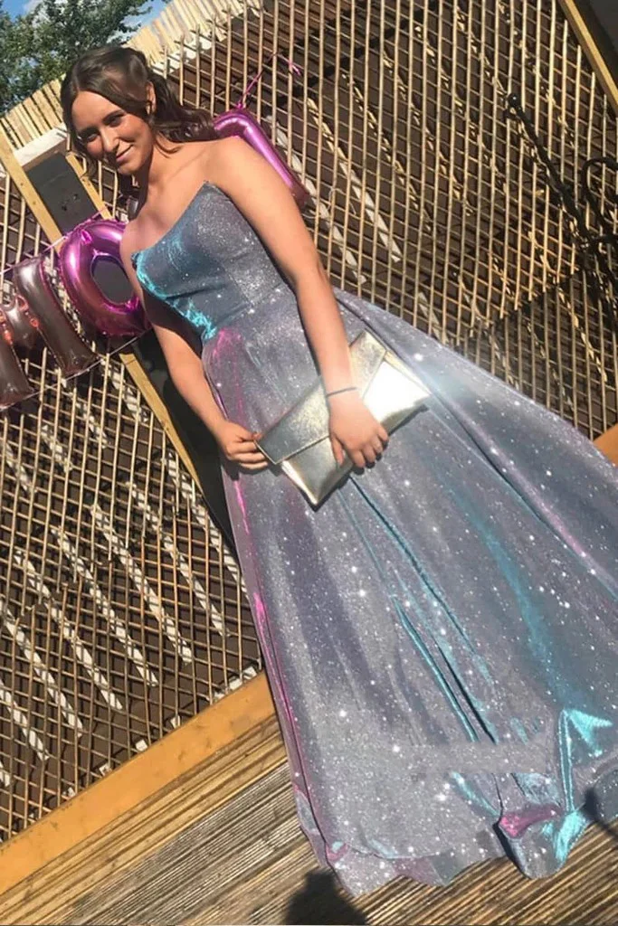 Sweetheart Shiny Sequins Evening Dresses Long 2020 Side Split Abiye Gece Elbisesi A-Line Robe De Soiree Vestidos Fiesta |