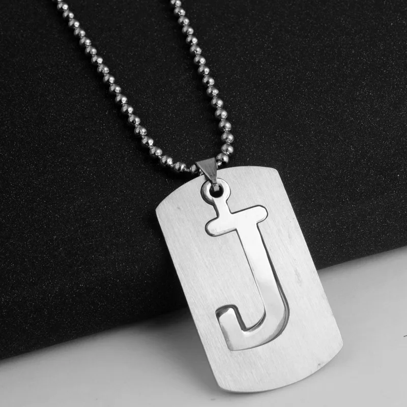 

Stainless steel 26 English alphabet J name sign necklace initial letter symbol detachable double layer text necklace jewelry