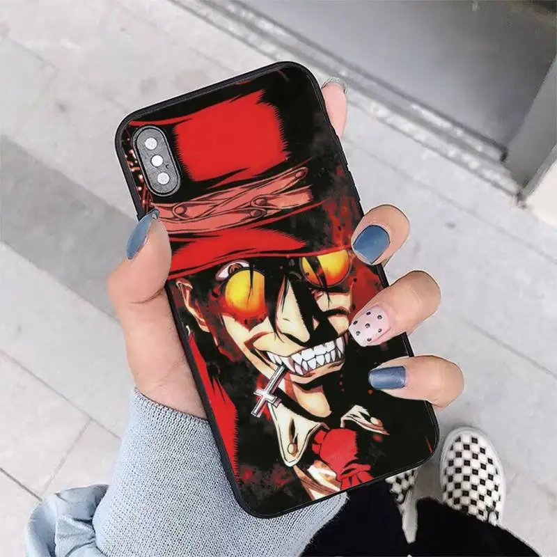 

FHNBLJ Alucard HELLSING anime Phone Case for iPhone 11 12 pro XS MAX 8 7 6 6S Plus X 5S SE 2020 XR cover