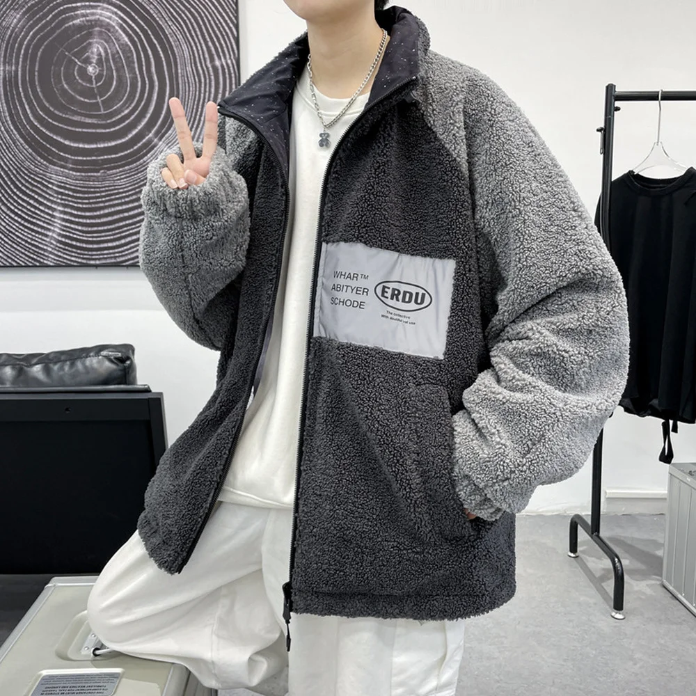 Covrlge Men's Zipper Jacket Winter Male Fleece Warm Coats Casual Streetwear Hip Hop Slim Fit Pilot Jackets Mens Clothing MWM126