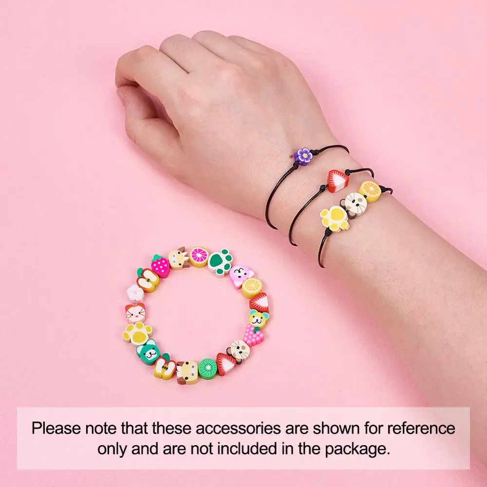 Полимерные глиняные бусины ручной работы 300 шт. 10 м вощеные полиэфирные шнуры и