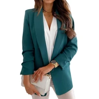 80 hot sales%ef%bc%81%ef%bc%81%ef%bc%81autumn office lady slim blazer long sleeve lapel solid color formal work jacket