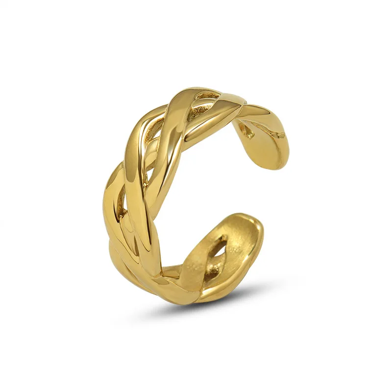 

18K Real Gold Plated Staggered Hollow Engagement Rings for Women Couples Creative Simple Geometric Handmade Party Jewelry Gifts