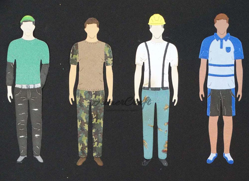 Мужской костюм с коротким рукавом металлический режущий трафарет для