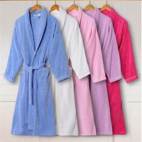 100 cotton lovers terry bathrobe men women solid towel sleepwear long bath robe kimono femme dressing gown robes