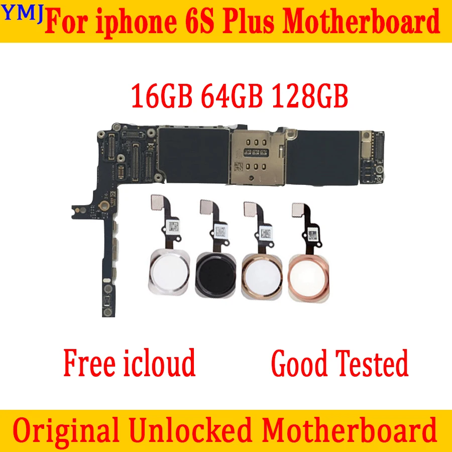 

Оригинальная разблокированная материнская плата для iphone 6S Plus с/без Touch ID, материнская плата для iphone 6S Plus 16 Гб 64 Гб 128 ГБ 100% протестирована