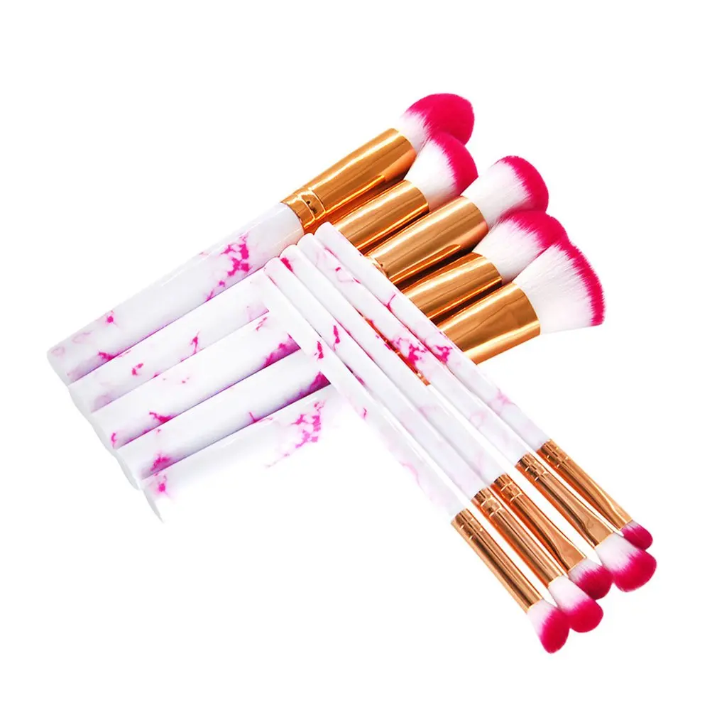 10 шт. набор кистей для макияжа креативная ручка мрамора из мягких волокон пудра