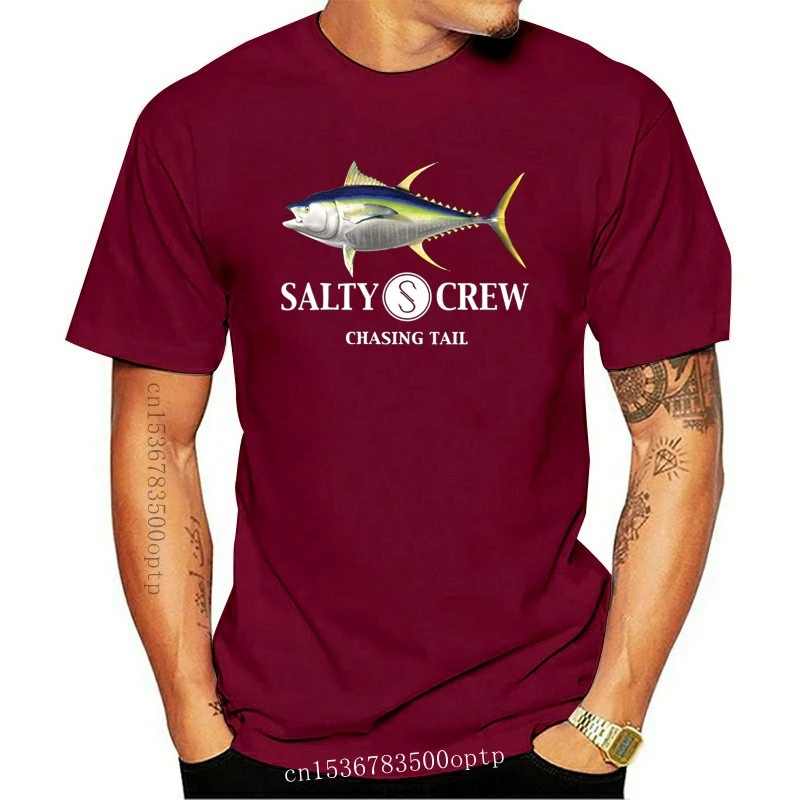 New Salty Crew MenAhi Mount SS T-Shirt Short Casual Cotton O-Neck tee shirt Print Broadcloth t shirt rolled cuffs crew neck t shirt