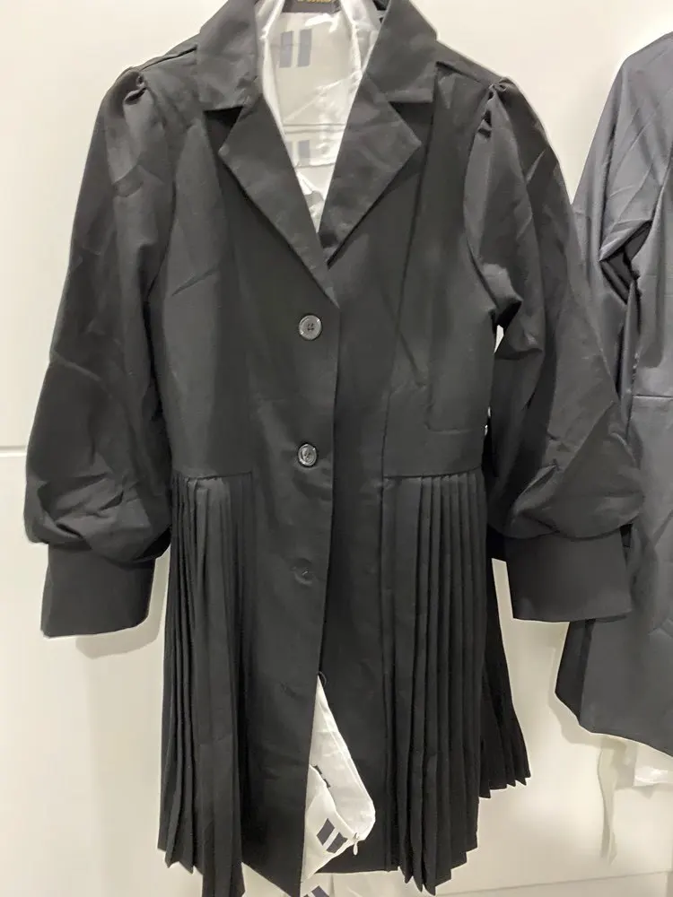 [EWQ] простой модный тренд женское платье-блейзер в Корейском стиле плиссированные