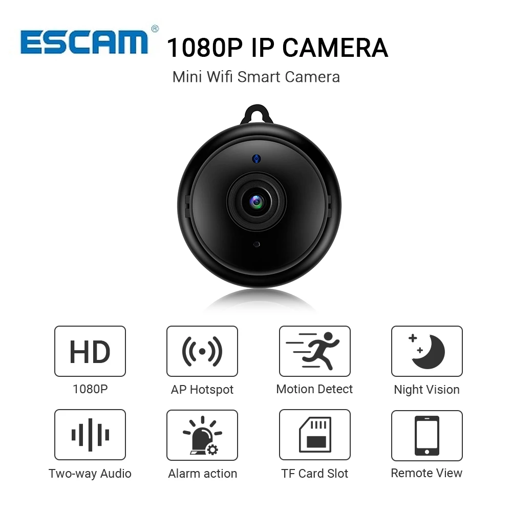 Мини Wi-Fi IP-камера Escam V380 HD 1080P ночное видение | Безопасность и защита