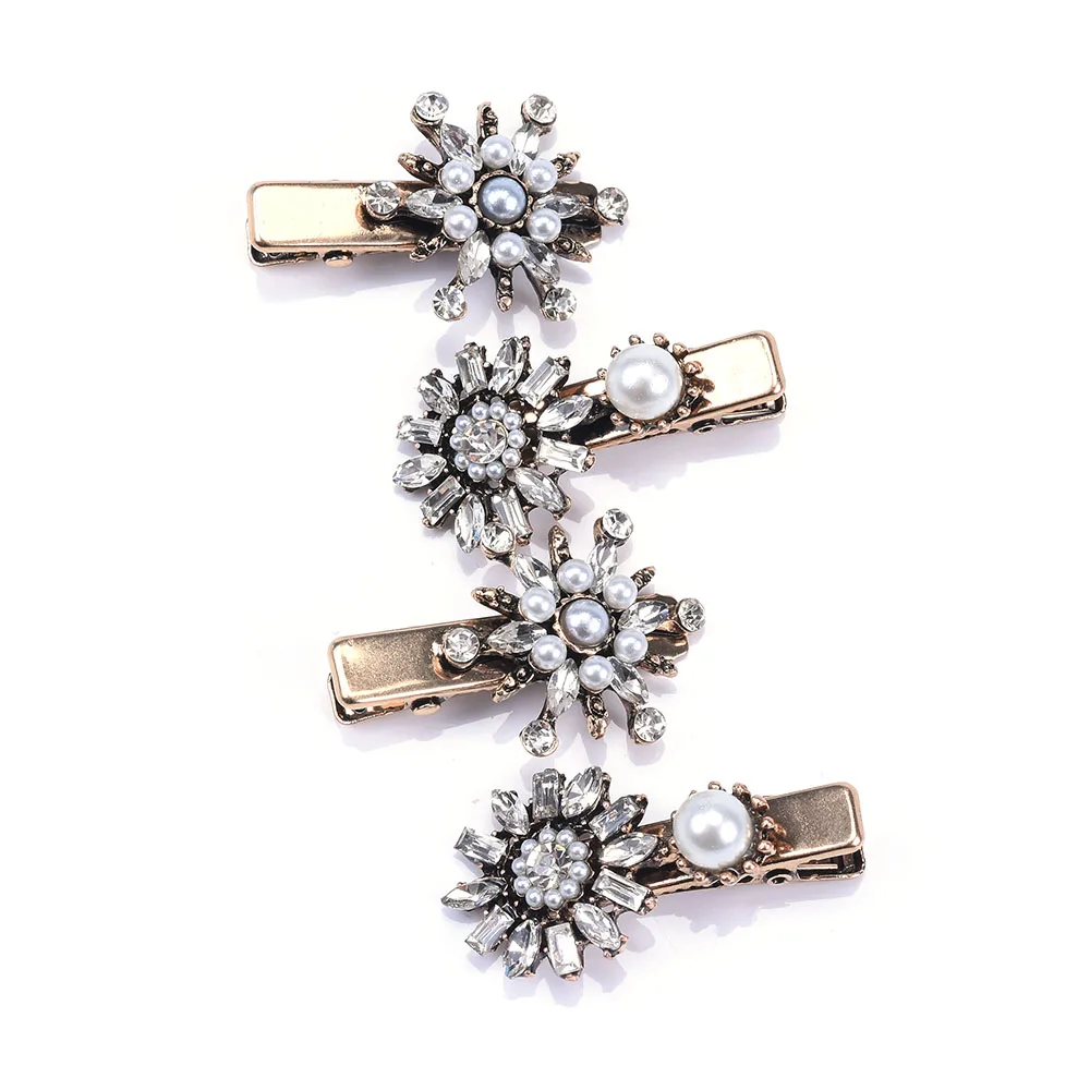 4 шт. трендовые хрустальные стразы заколки для волос женские Винтажные украшения