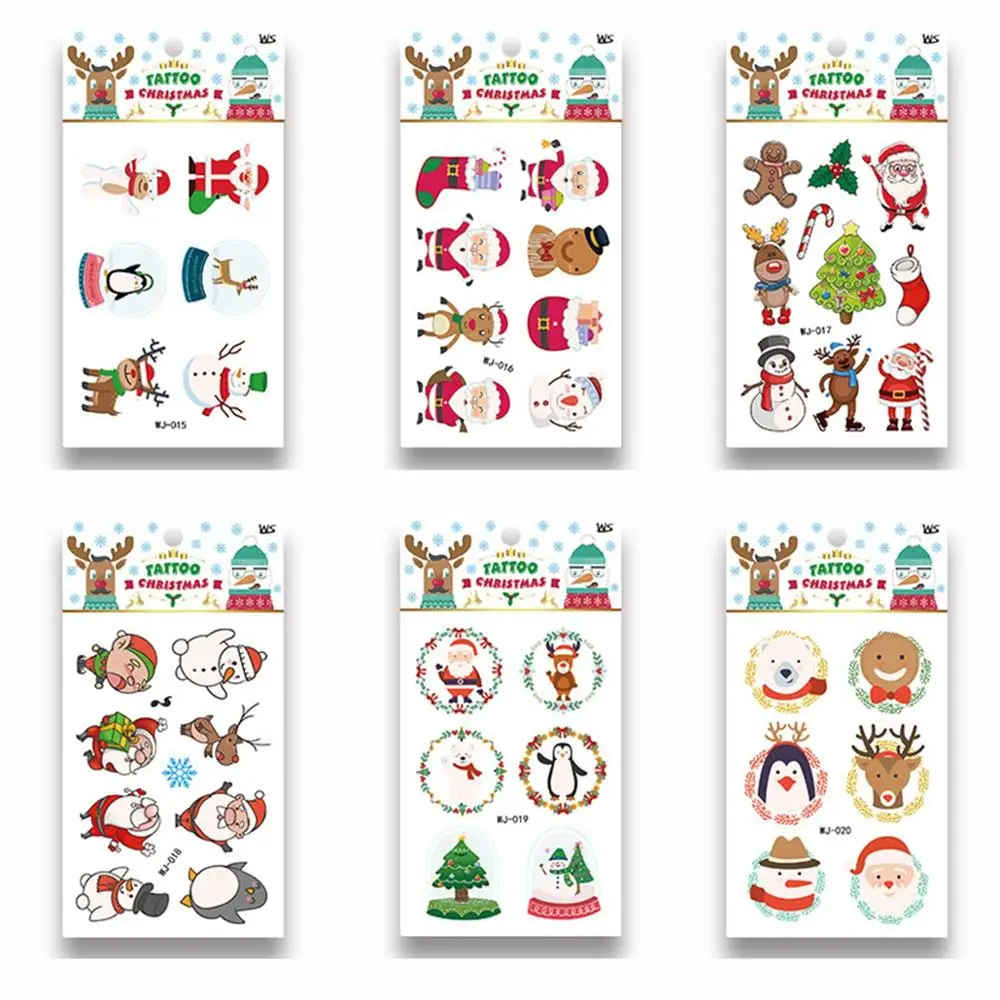 6pcs Stickers 2 CHZLL съемные рождественские наклейки, украшения, Санта-Клаус, олень, Декоративный Рождественский Декор для дома, Санта-Клаус, Noel, Декор - Цвет: 6pcs Stickers 2