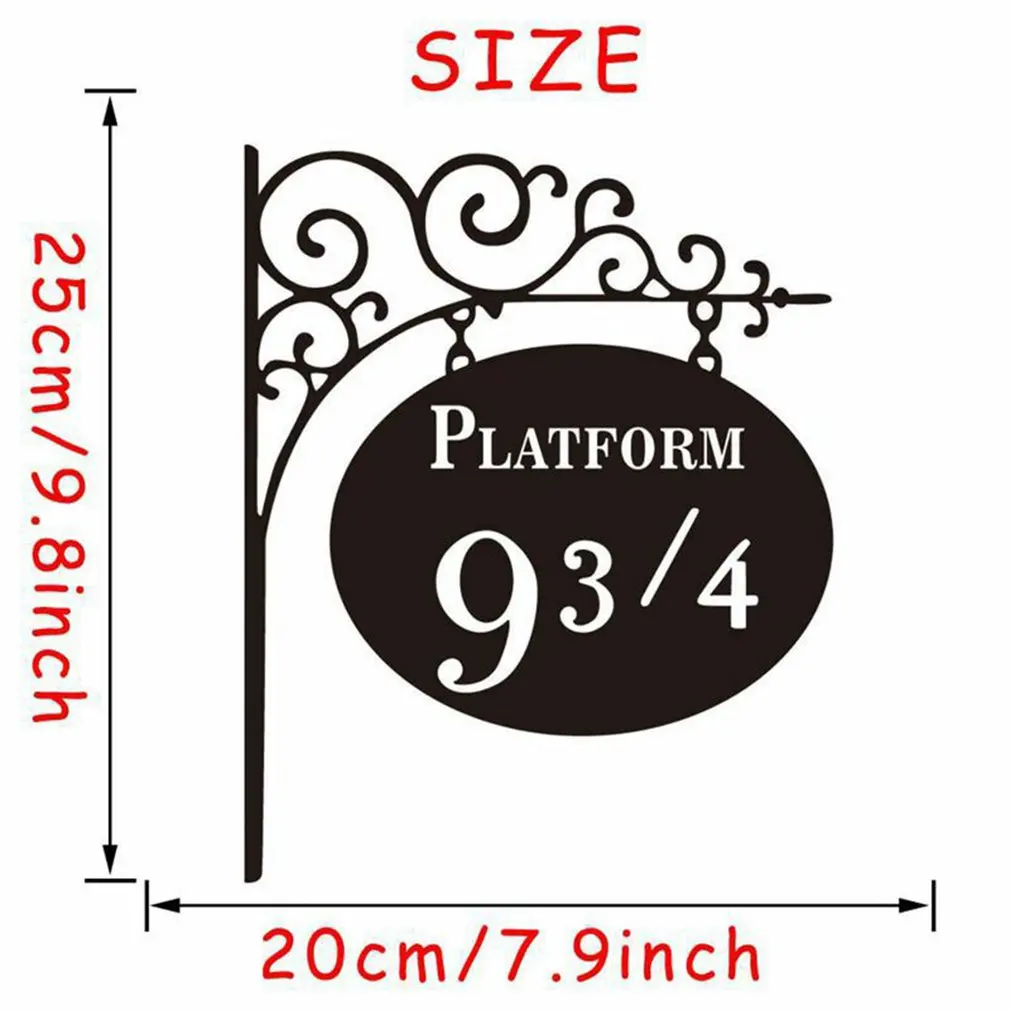 

Platform 9 3/4 Art Self-adhesive Exquisite Carving Wall Stickers Black Pvc Stickers Home Furnishing Door Decoration