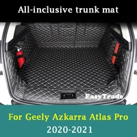 for geely azkarra atlas pro 2020 2021 accessories leather car rear trunk mats liner cargo carpets anti dirty protector cover