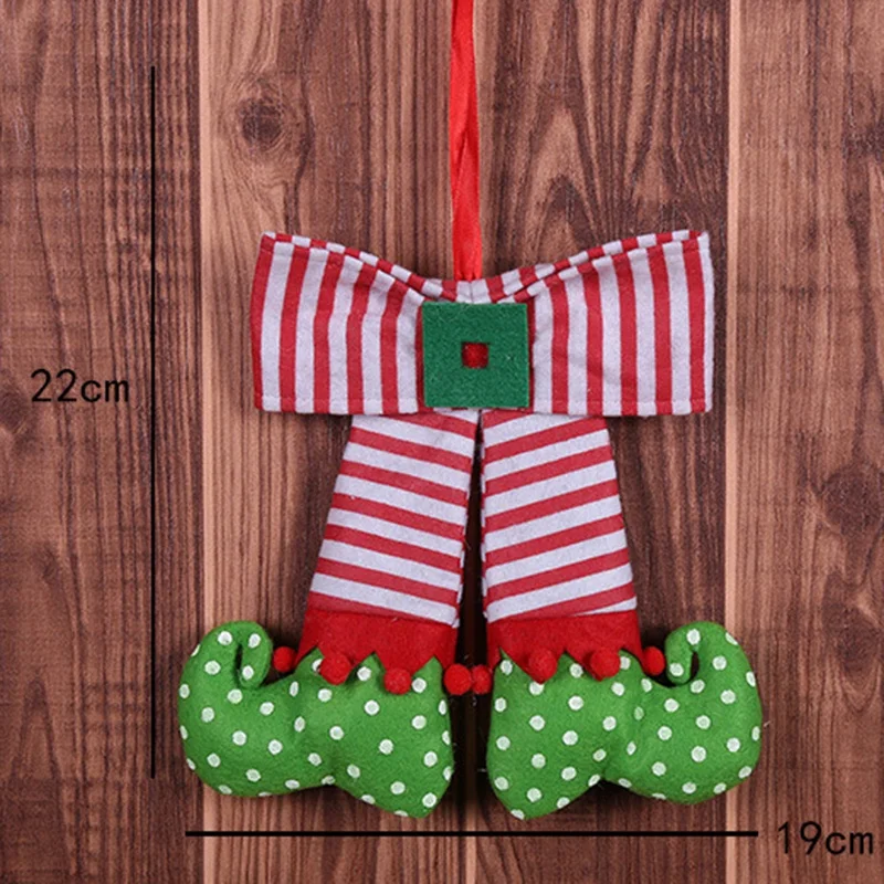 Рождественская Ткань Подвеска бант Декор милый эльф Рождество Кукла на дерево