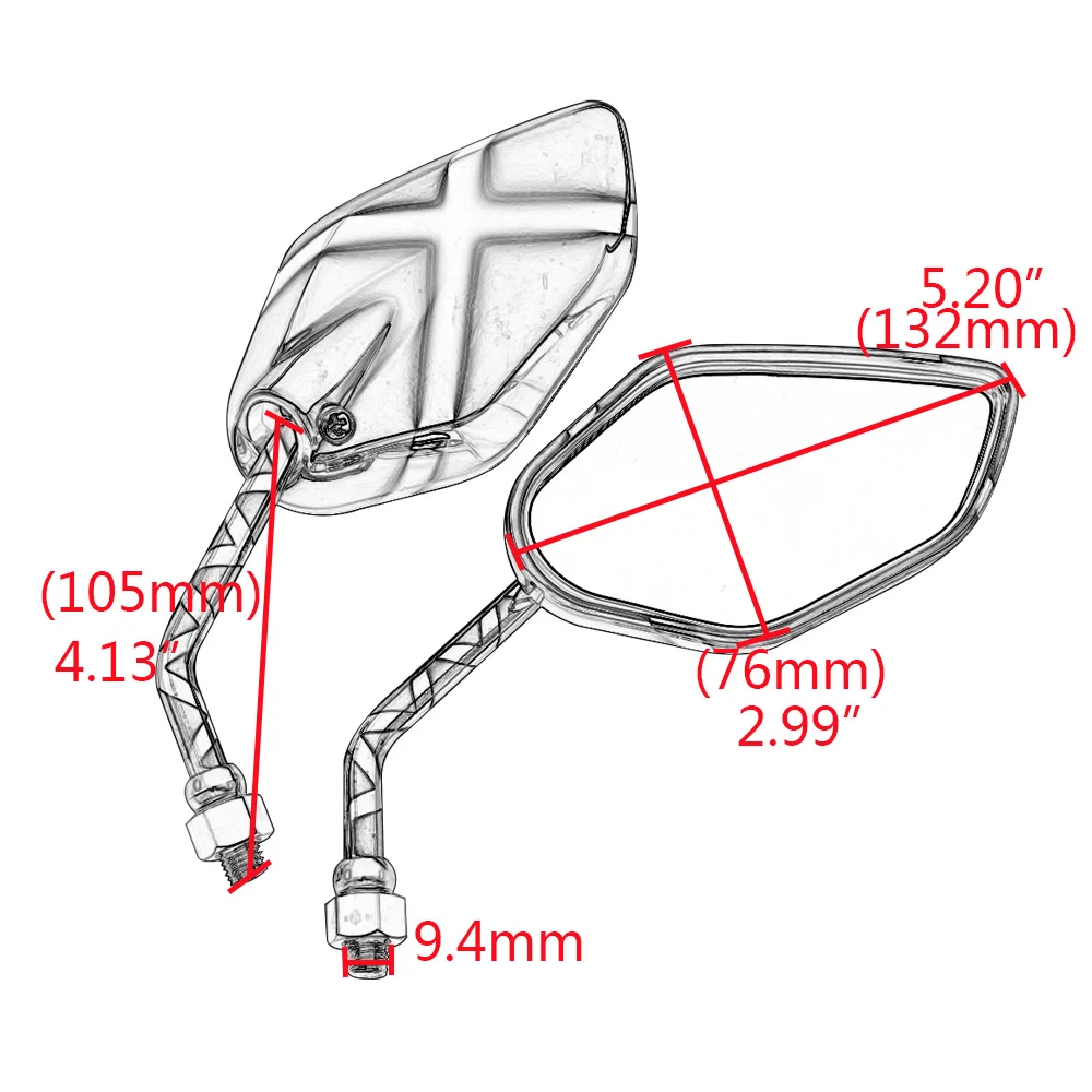 Мотоциклетные сгоревшие титана боковые зеркала заднего вида руль крепление для