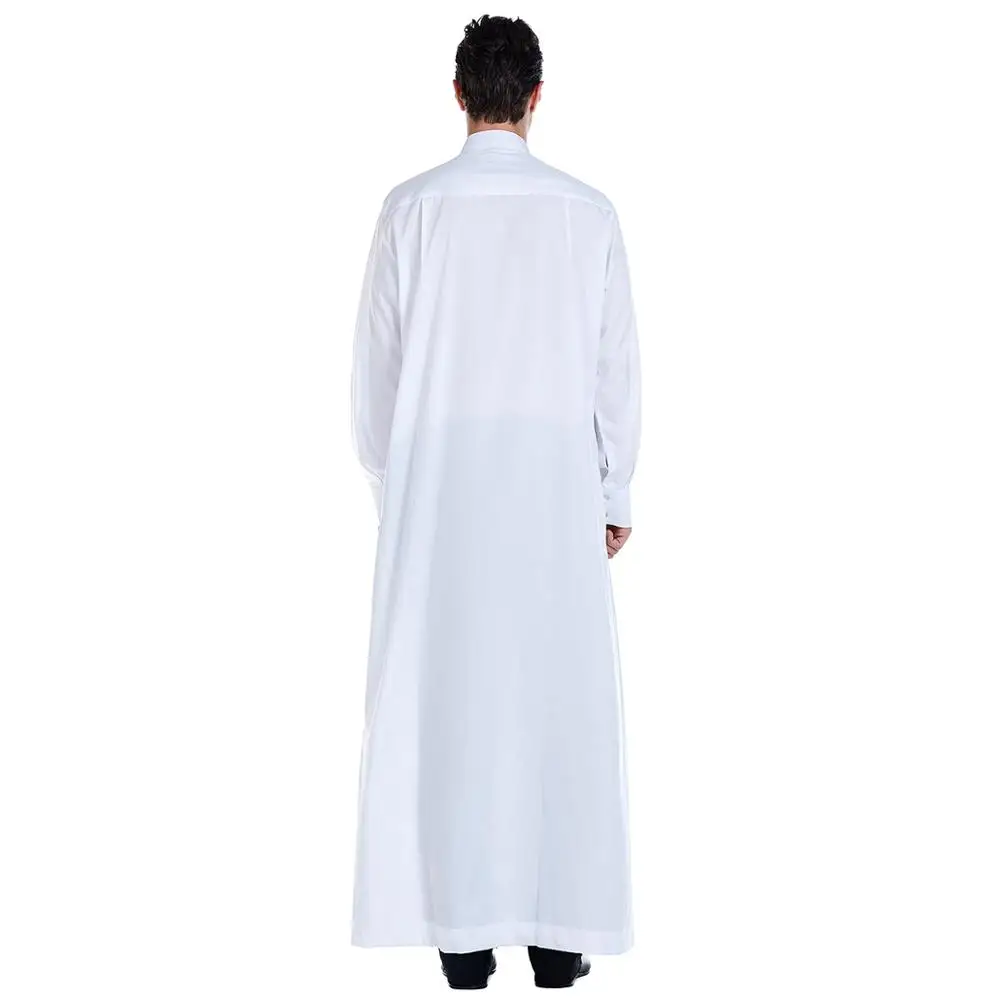 Hanyimidoo Muslim Abaya for Men Jubba Thobe Middle East Long Robes Kaftan Arab Dubai Adult Long sleeve Islamic Clothing