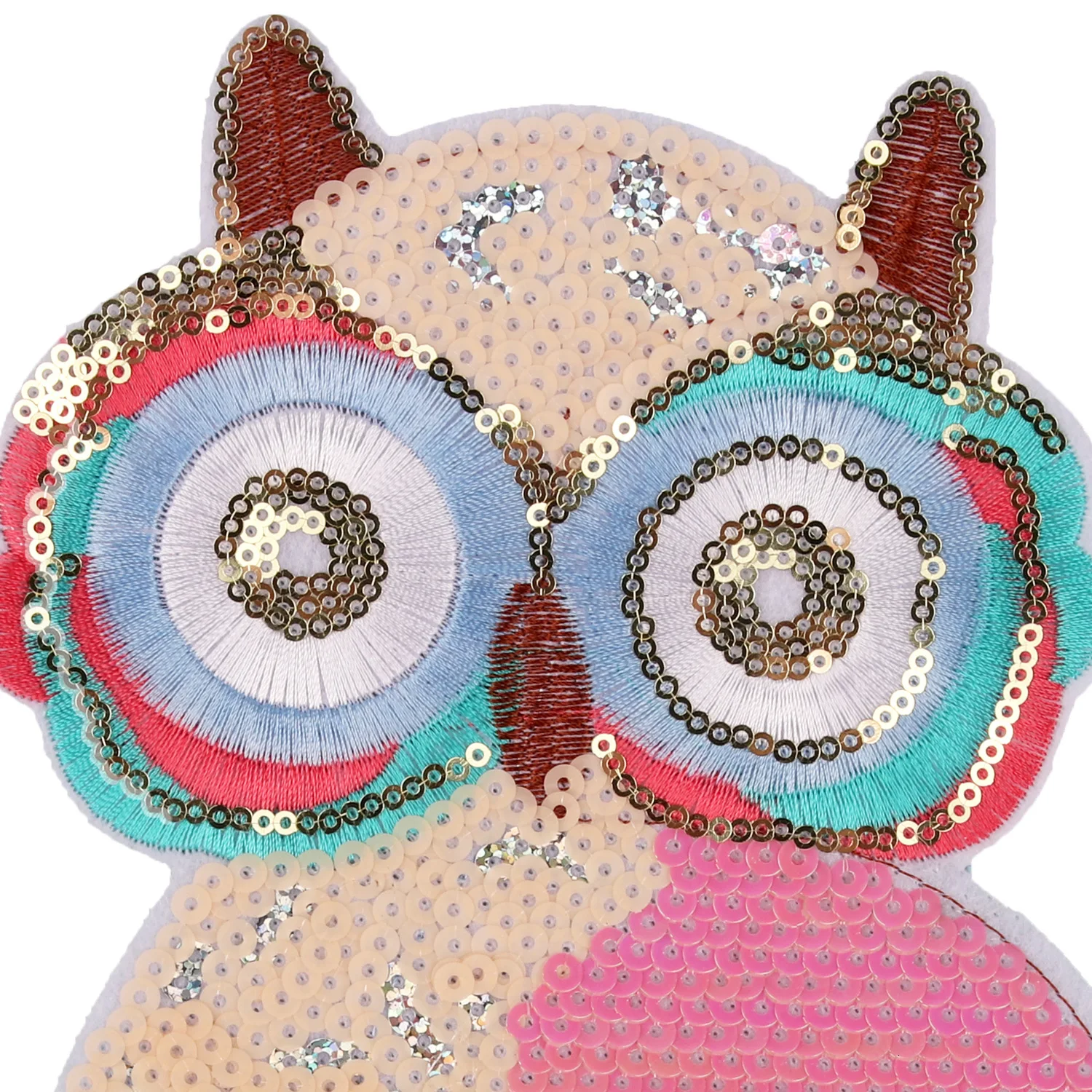 GGSA большая сова блесток аппликация для одежды куртка паста пришить DIY Швейные