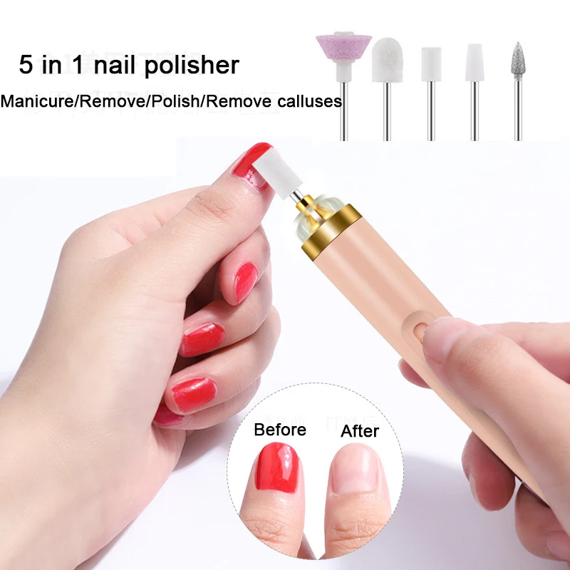 

5 in 1 Electric Manicure Nail Drill File Grinder Grooming Kit Callus Remover Set Electric Manicure Nail Tools