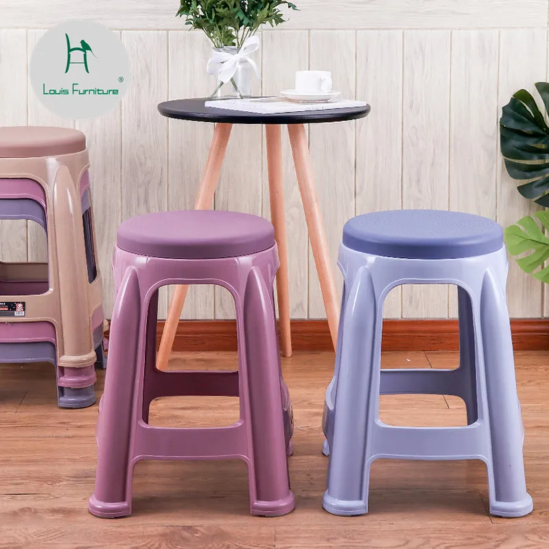

Louis Fashion Stool Frosted Round Household Simple