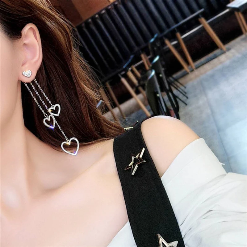 Korean Jewelry Hollow Heart Geometry Earrings For Women Tassel Earrings Gifts Orecchini Brincos Pendientes Oorbellen