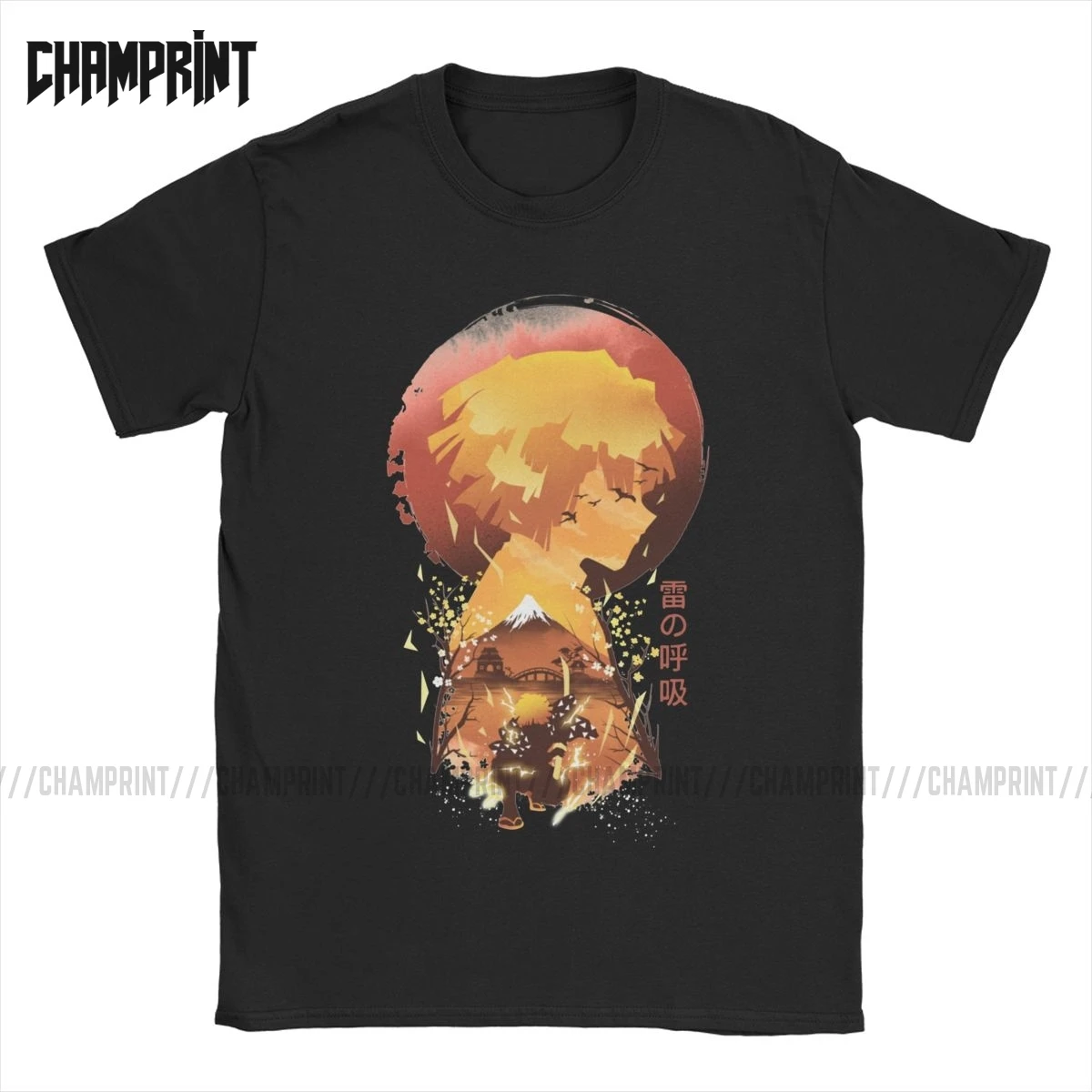 Мужские футболки Ukiyo с изображением рассекающего демона и дыхания аниме тангиро