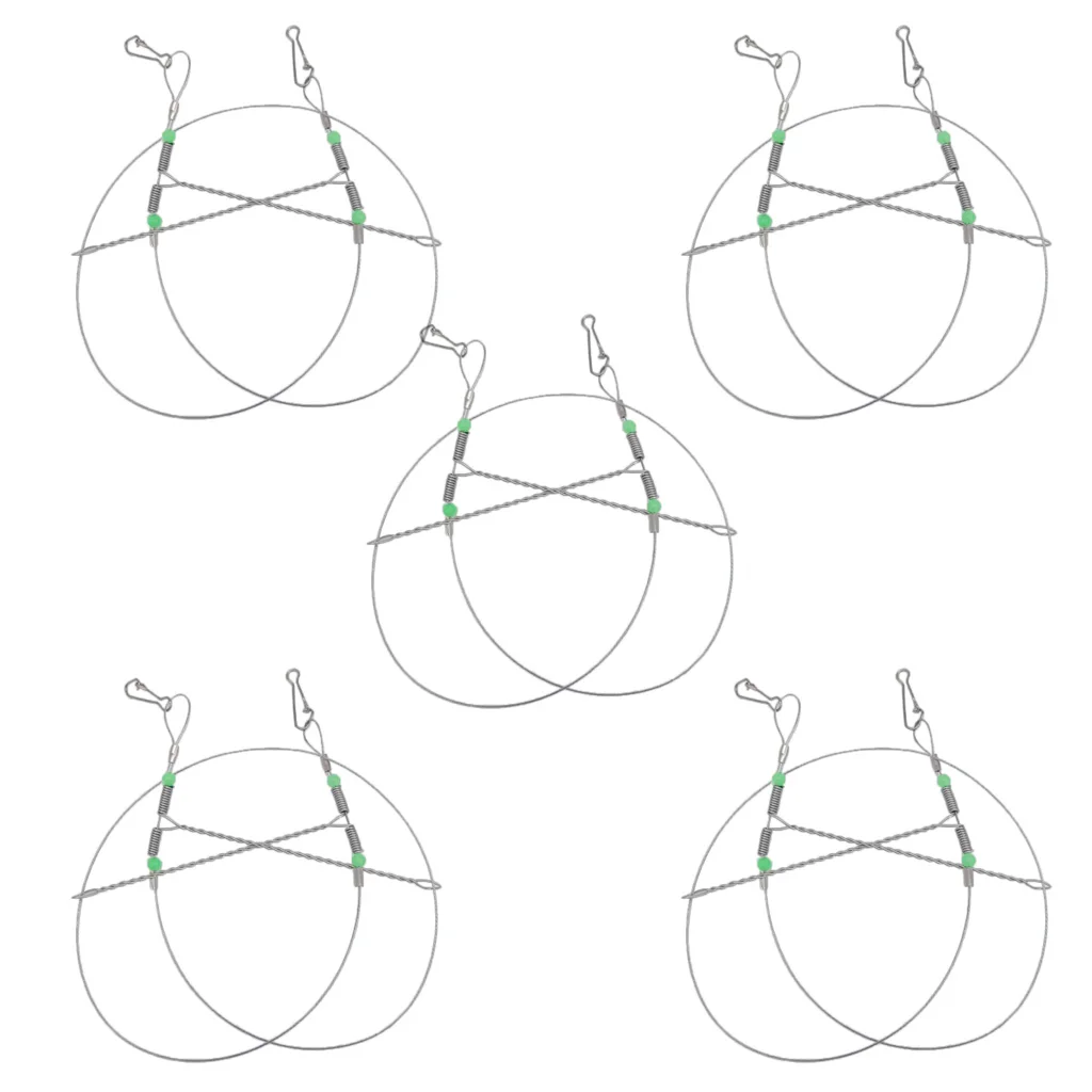 

5pcs Anti-Winding Stainless Steel Fishing Swivels String Wire Leader Hooks