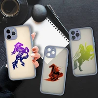 knight cool horse minimalist phone case colorful trasparent for iphone 11 12 pro max mini xr x xs 7 8 plus gray cover