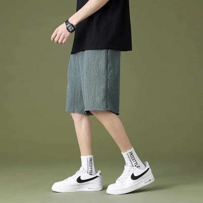 

Men's 2021 summer new fashion popular brand casual shorts loose five ice comfortable beach pants