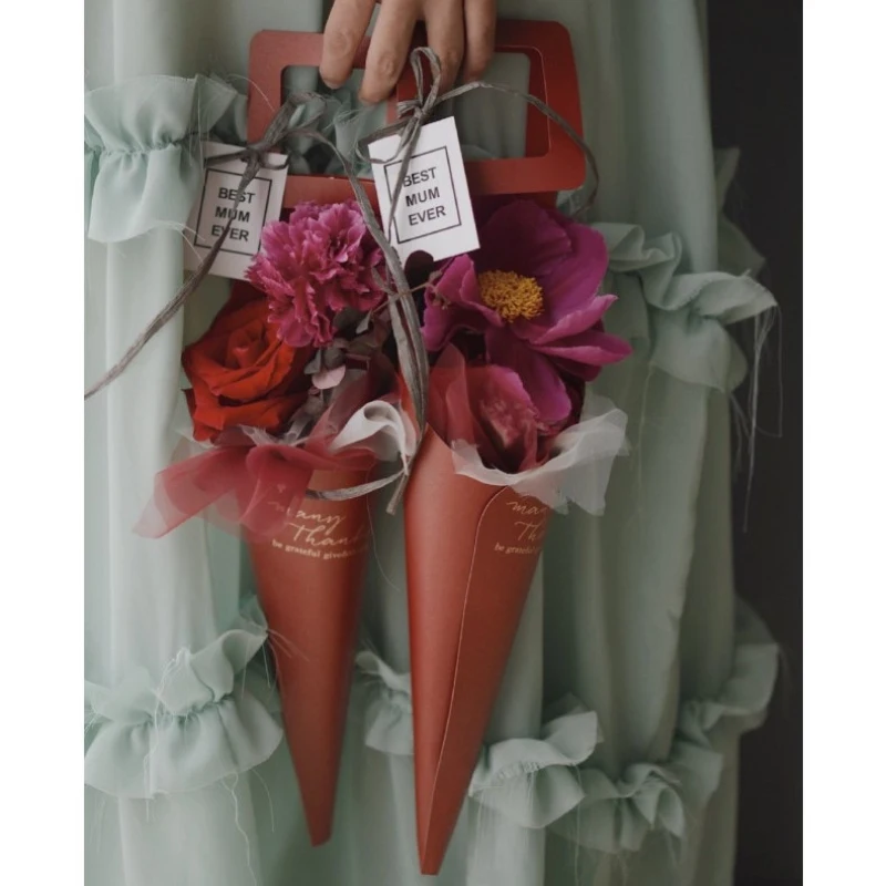 Модная сумка с надписью 10 шт. цветочная упаковка для букета сумки украшением в