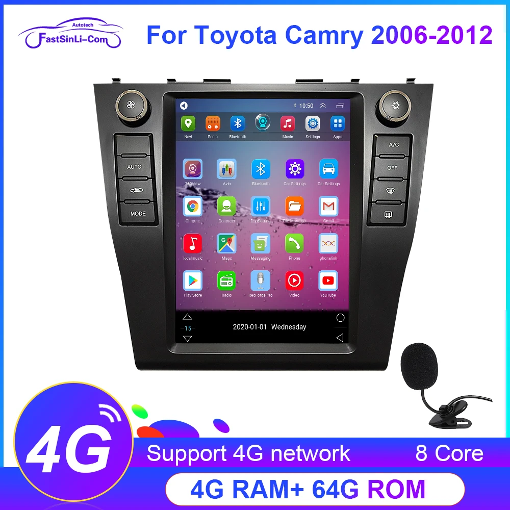 

Tesla style Car radio multimidia player Android Quad Core GPS Navigation Player for Toyota Camry 2006-2011