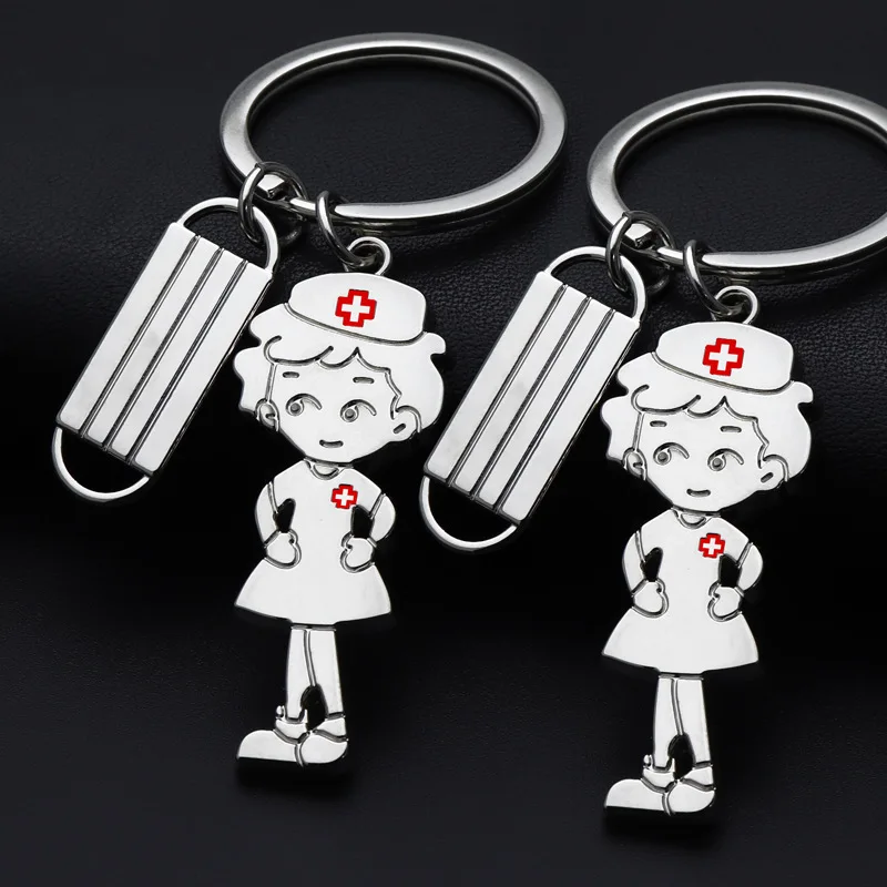 Металлический брелок-кольцо для медсестры мультяшное аниме брелок с мультяшным