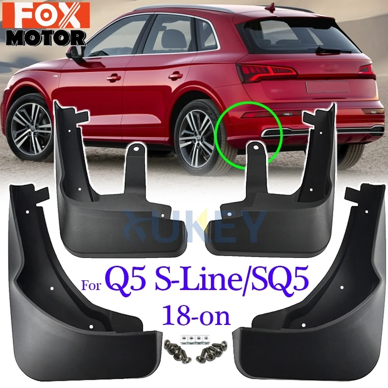 

OE Styled Molded Car Mud Flaps For Audi Q5 FY S-Line SQ5 2018 2019 Mudflaps Splash Guards Mud Flap Mudguards Car Styling