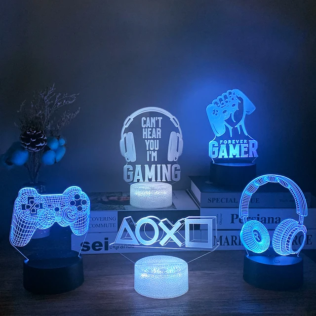 3D LED Gaming Setup RGB Lamp Gaming Room Lamp Decoration USB Powered Night Light Table Lamp For Bedroom Decor Christmas Lights 3