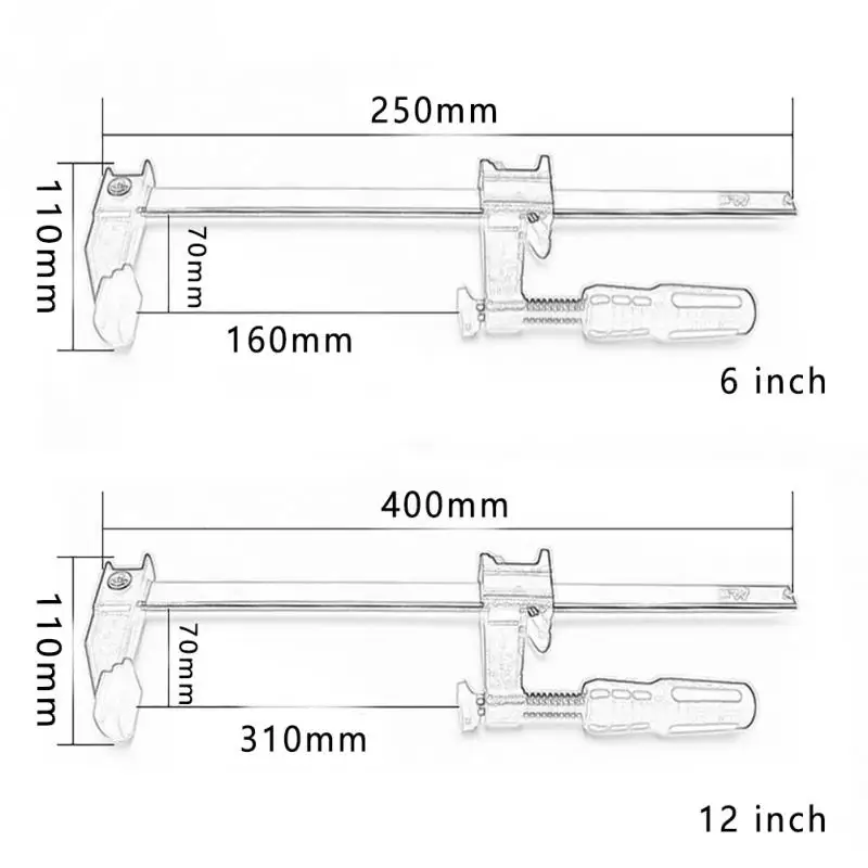 Регулируемый F Зажим Быстрый трещотка против скольжения DIY портативный