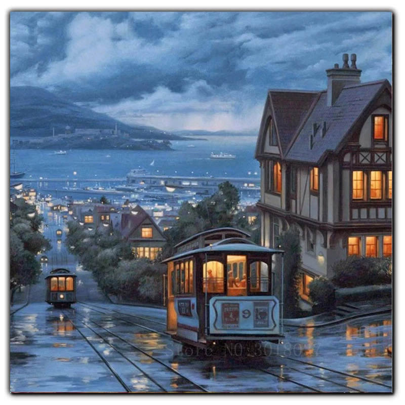 

Diy Diamond Painting Cross Stitch Sightseeing Car The Seaside Needlework Diamond Embroidery Full Square Mosaic Decoration Resin