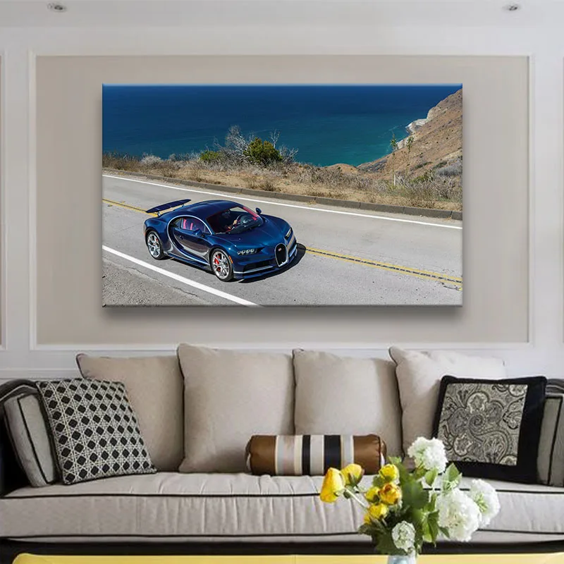 

Modern Bugattis Chirons Supercar Picture Canvas Wall Art Painting Printed Poster Living Room Home Decor Frameless