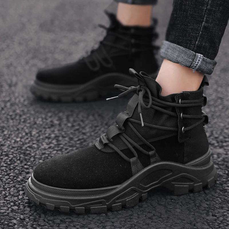 Мужские уличные кроссовки из хлопчатобумажной ткани на шнуровке походная обувь