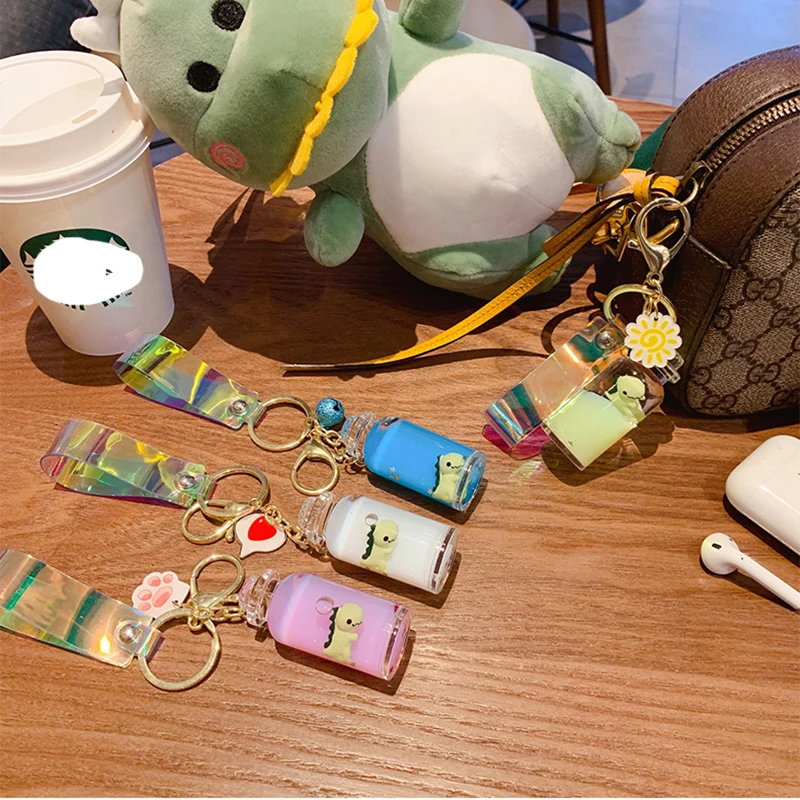 Модный новый брелок с мультипликационным динозавром для ключей в виде чашки