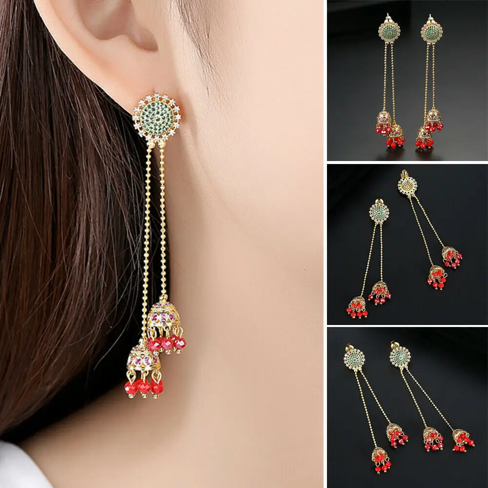 Модная богемная Цыганская индийская Этническая Серьга Boho Циркон Свадебные