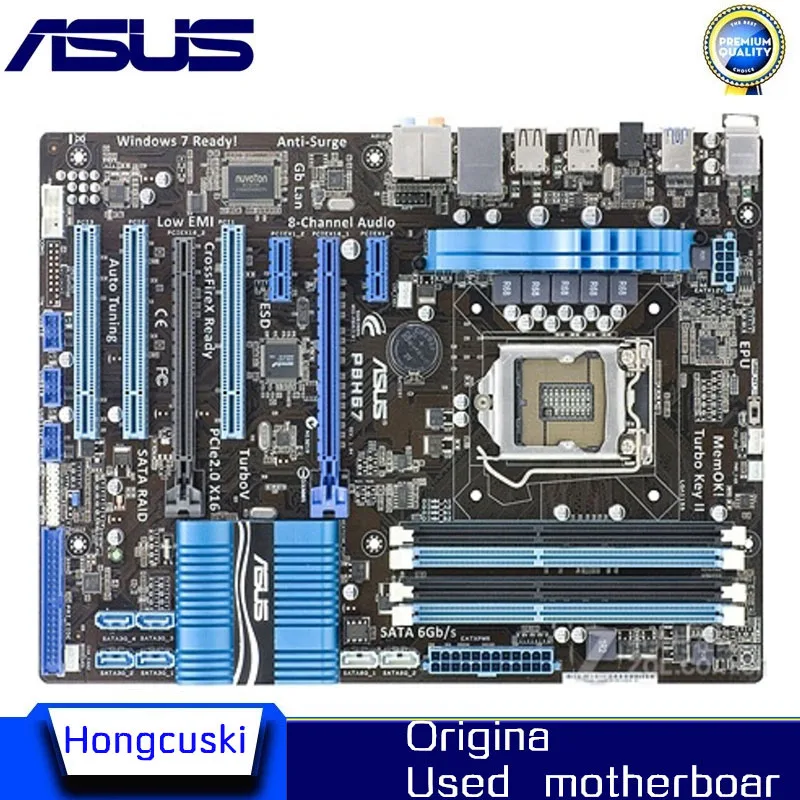P8H67 P8P67 оригинальная материнская плата P67 H67 H61 для ASUS DDR3 LGA 1155 процессора I3 I5 I7 USB3.0 32