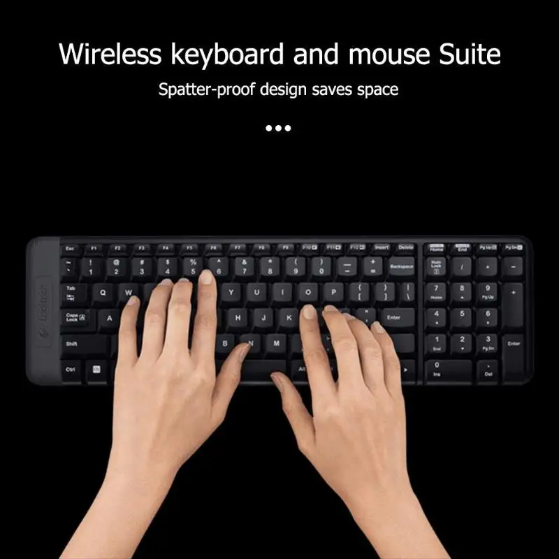 Игровая клавиатура Logitech MK220 мышь Combo 2.4GH беспроводная с USB-приемником для