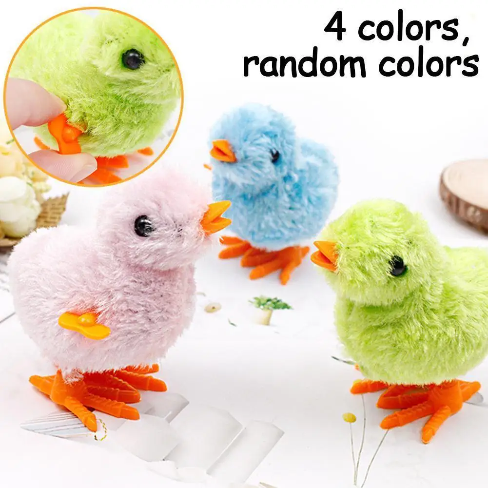 

Cute Plush Wind Up Chicken Kids Educational Toy Clockwork Walking Chicks Toys For Children Baby Color Gifts Random Jumping N3P3