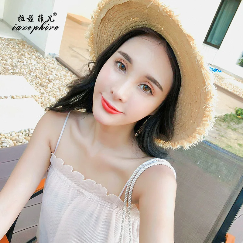 

Rafi straw hat female summer sunscreen new 2020 fisherman hat ins tide foldable beach shade fashion