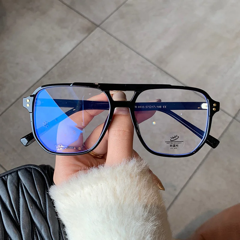

Computer goggles with Blu ray lock, retro TR90 square lens, anti fatigue, 2021