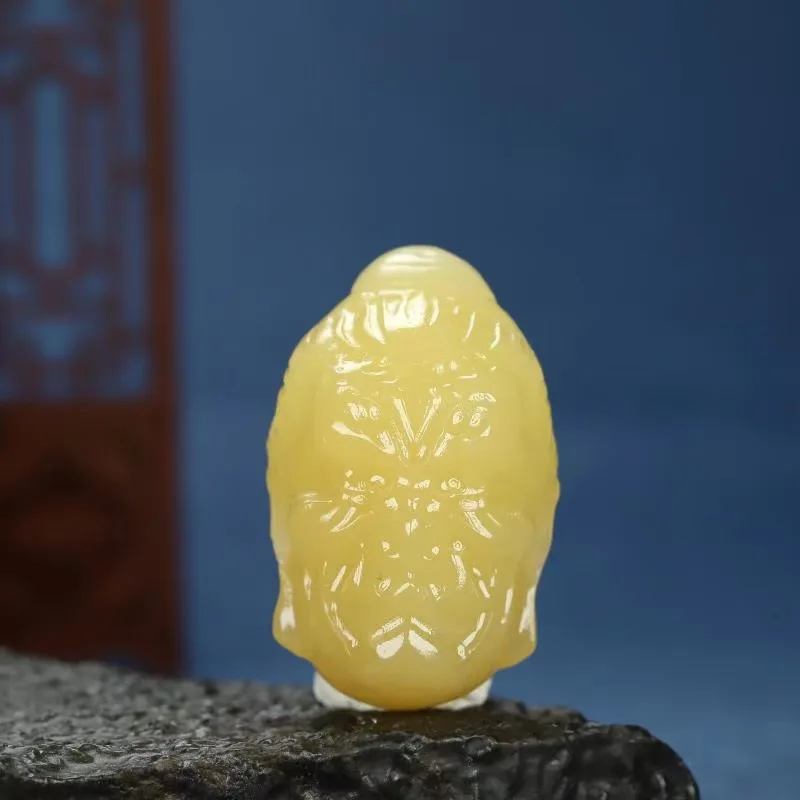 Лидер продаж цепочка с подвеской в виде головы Будды из натурального нефрита и