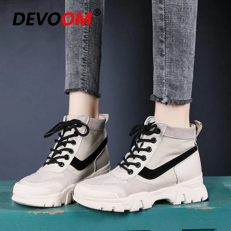 Autumn Outdoor Hiking Shoes Women Ankle Boots Lace Up Platform Tactical Senakers Street Style Trekking | Спорт и развлечения