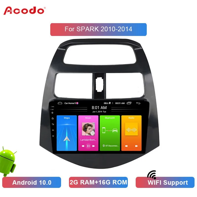 

Автомобильная Мультимедийная система ACODO, 2 din, Android 10,0, видеоплеер для Chevrolet SPARK 2010-201, 4 GPS-навигатора, Wi-Fi