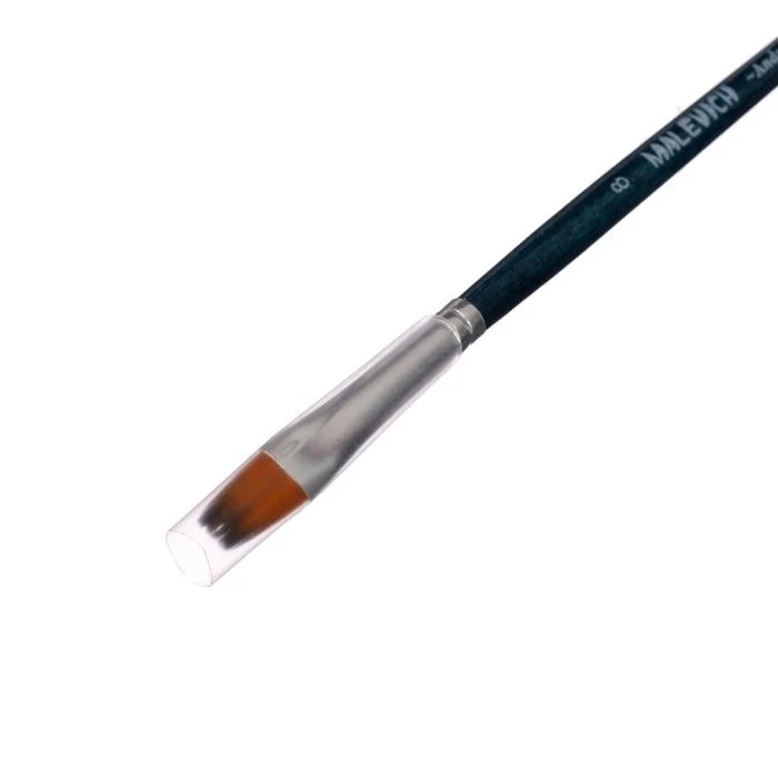 Synthetic Flat Brush Malevich Andy No. 8 b-8.0 mm L - 12 short handle blue lacquer 753108 Brushes for paints painting drawing tools Paint Art
